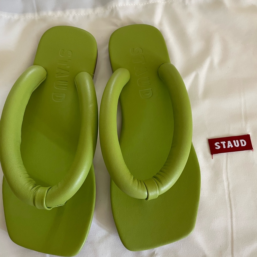 New! Staud Green Rio Sandals Sz 36